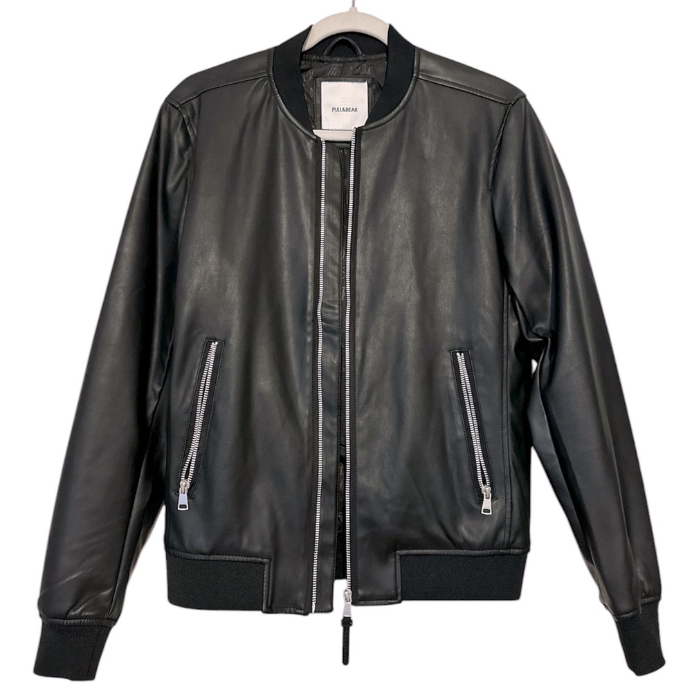 NWOT. Pull&Bear Black Bomber Jacket. Size XS.